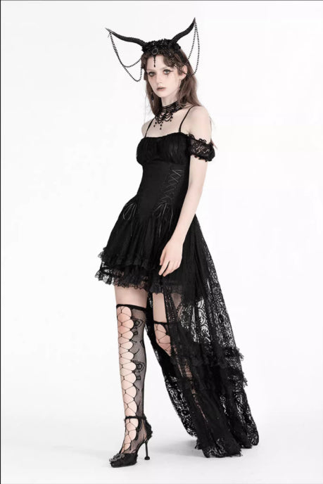 Vestido Gótico Romántico de Encaje Elegante Retro - Image 8