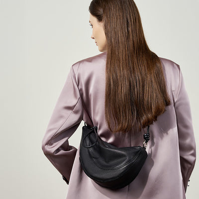 Bolsa Bandolera de Cuero Genuino Full Grain - Estilo Croissant para Uso Diario - Image 3