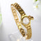 Reloj Pulsera Dorado para Mujer con Corazón Miel y Rhinestones