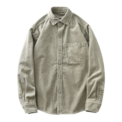 Camisa Casual de Pana Suelta Retro para Hombre - Image 6