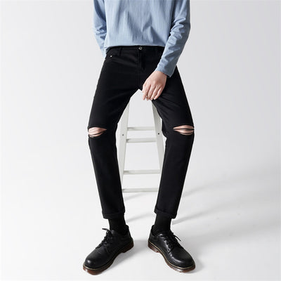 Jeans Cortos Rectos Color Liso para Hombre - Image 3