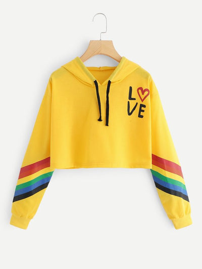 Sudadera con Capucha a Rayas Arcoíris para Mujer - Image 8