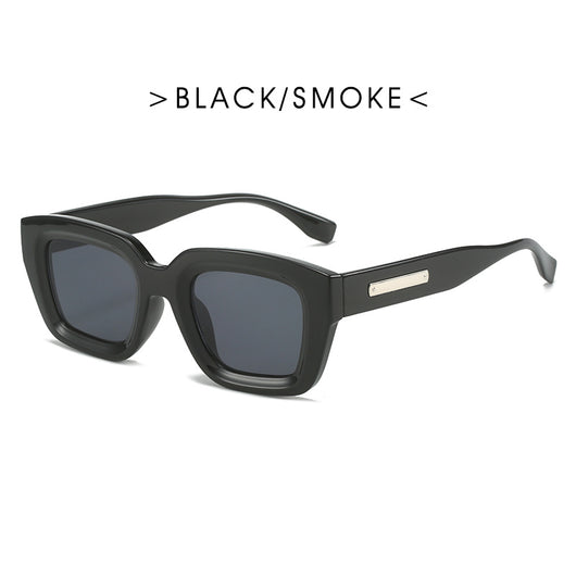Square fashionable anti-ultraviolet sunglasses with a translucent brown frame and dark brown lenses. - Image 4