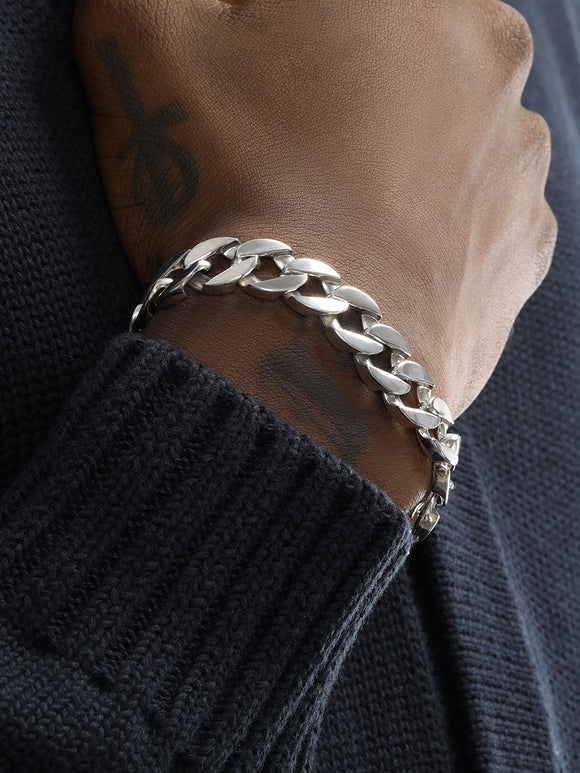 Pulsera Cubana de Plata Esterlina 925 de 13mm