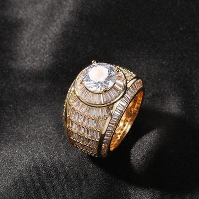 Anillo de Pareja para Hombre con Circón Incrustado en Cobre y Diamantes - Image 9