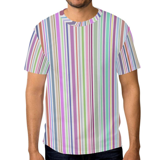 Playera Hombre Cuello Redondo Manga Corta Bloques de Color Estampado 3D - Image 6