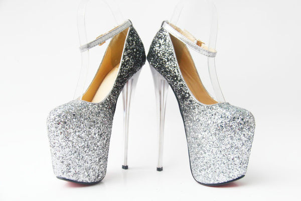 Tacón Stiletto Ultra Alto 19cm con Lentejuelas Degradadas para Fiesta