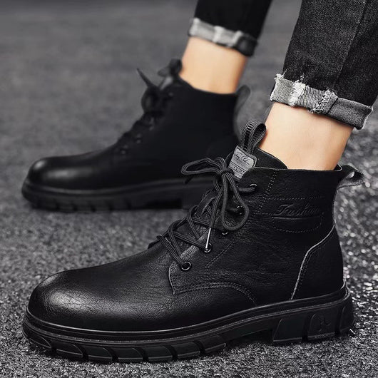 Botas Altas de Cuero Negro para Hombre - Image 6