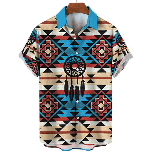 Camisa Vintage de Verano para Hombre Cuello V Talla 5XL - Image 40