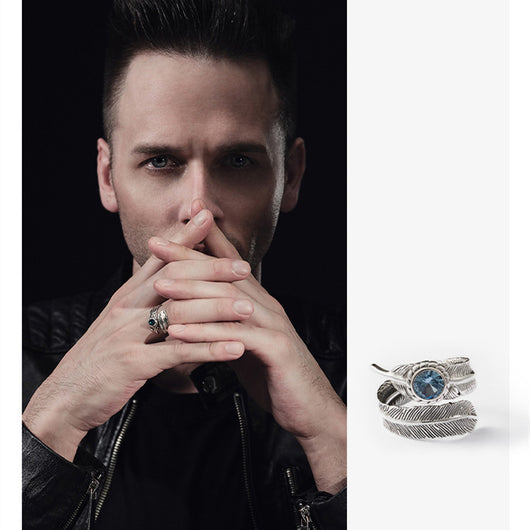 Anillo de Plata Esterlina con Cristal en Forma de Pluma - Image 10