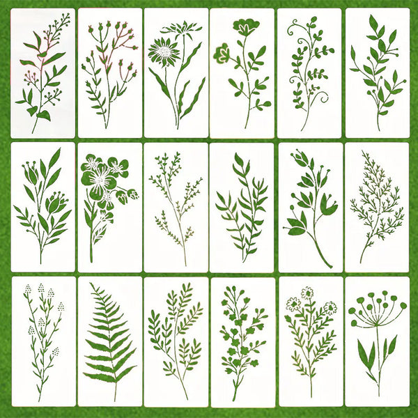 Plantilla de Pintura con Spray para Flores Silvestres