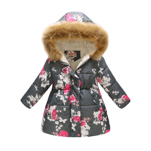 Chaqueta de Algodón Acolchada con Cuello de Pelaje y Capucha - Diseño Cartoon Infantil - Image 26