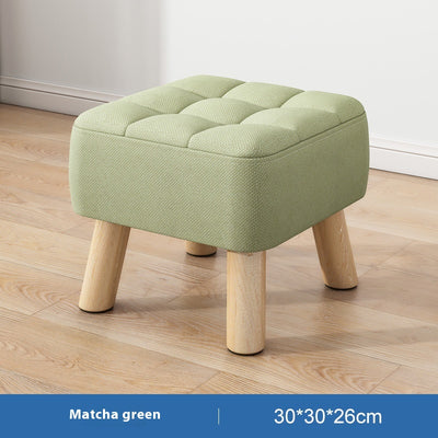 Taburete de Madera Maciza Minimalista con Tapizado - Image 10