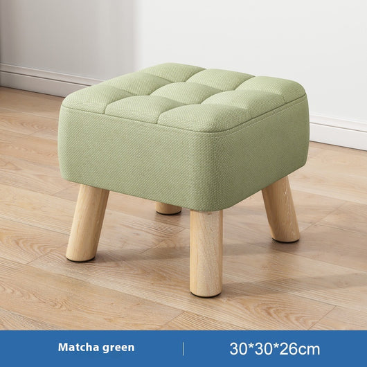 Taburete de Madera Maciza Minimalista con Tapizado - Image 10