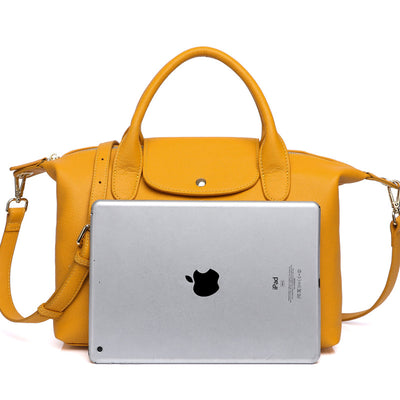 Bolso Boston de Cuero Curtido Grano Grande - Capacidad Amplia Primera Capa - Image 5