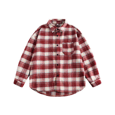 Camisa Abrigo Cuadriculada Gruesa para Parejas - Image 5