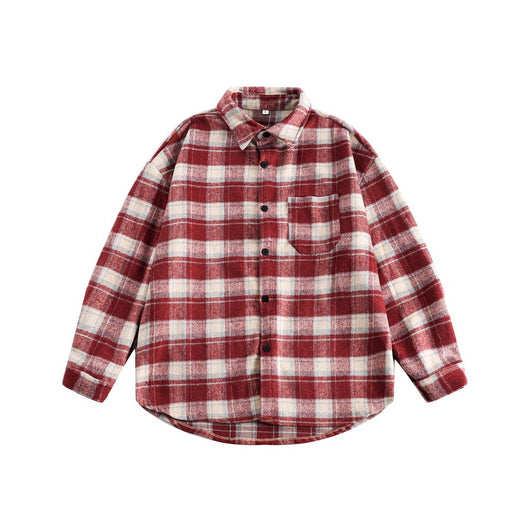 Camisa Abrigo Cuadriculada Gruesa para Parejas - Image 5