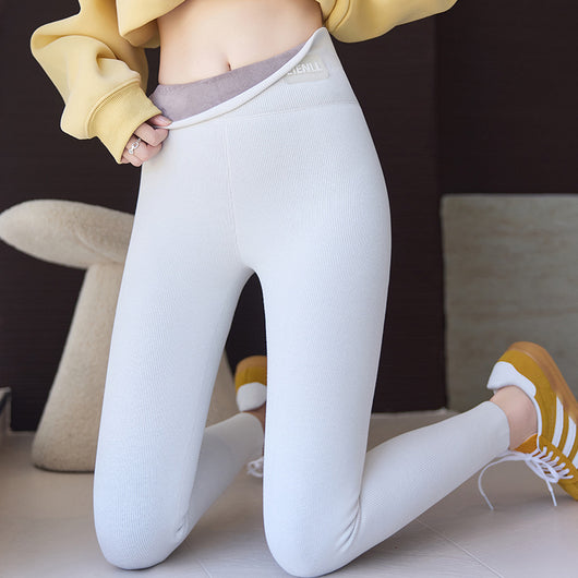 Leggings Térmicos de Algodón Puro con Forro Polar para Mujer - Cintura Alta y Elástico Reforzado - Image 3