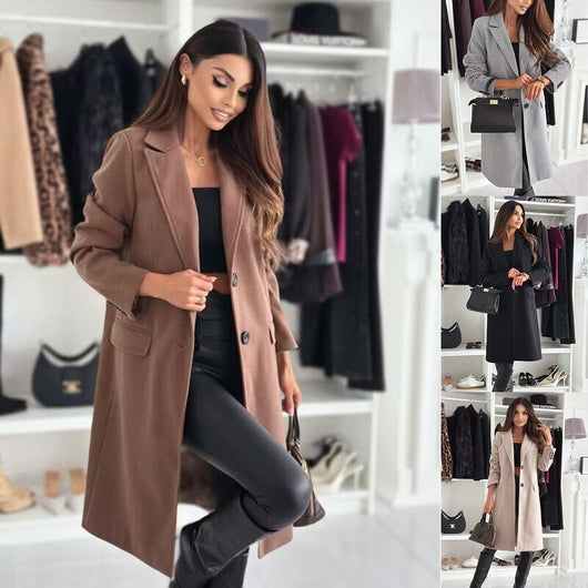 Abrigo de Lana Largo para Mujer - Elegancia Clásica de Invierno