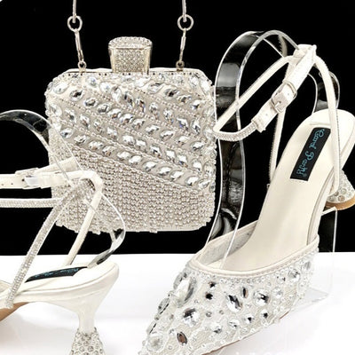 Sandalias de Tacón Alto con Strass y Bolso a Juego con Borlas 3D - Image 12