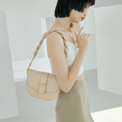 Bolso Crossbody de Cuero Redondo para Mujer
