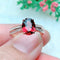 Natural Garnet 925 Plateado Magnesia Aluminum Garnet Female Ring Moonstone