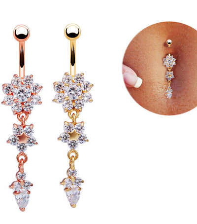 Aro Ombligo Oro Rosa Punk - Piercing Umbilical Elegante - Image 7