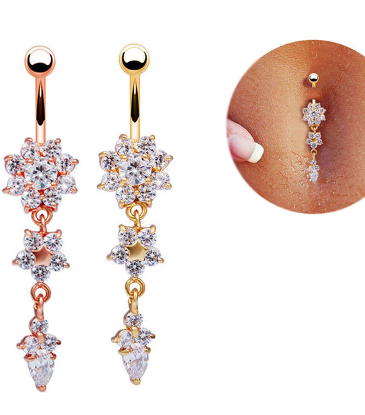 Aro Ombligo Oro Rosa Punk - Piercing Umbilical Elegante - Image 7