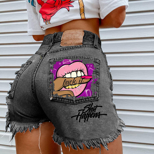 Shorts de Mezclilla Rotos con Detalles Mordidos - Estilo Fashion