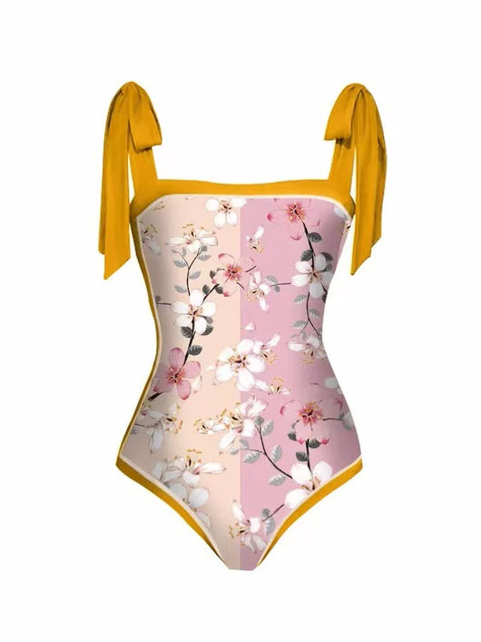 Traje de Baño Dos Piezas Chiffon con Falda Cadera Estampada - Image 47