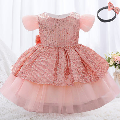 Vestido de Princesa para Niña de Un Año - Diseño Europeo Estampado Elegante - Image 3
