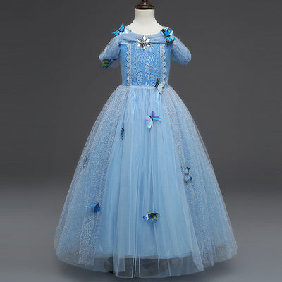 Vestido Princesa Niña Elegante Color Sólido - Image 3