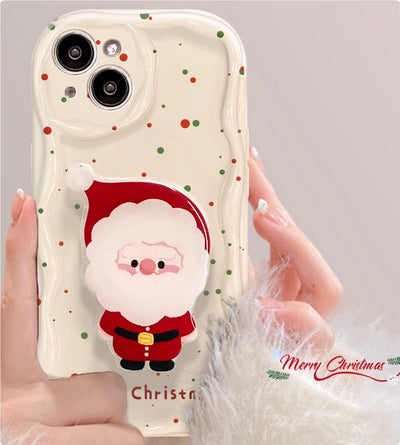 Funda para Teléfono con Soporte y Diseño Navideño de Puntos Coloridos - Image 14