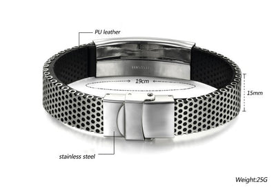 Pulsera de Cuero y Titanio para Hombre - Image 7