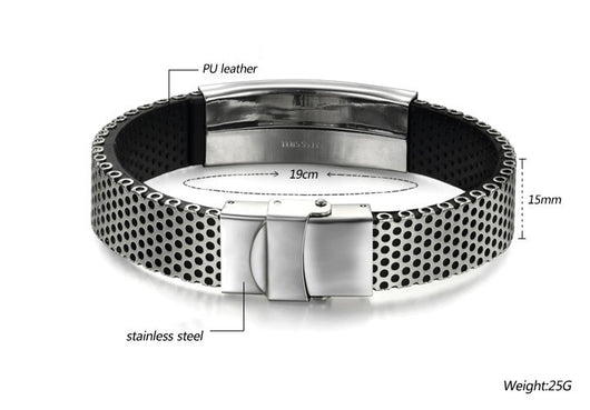 Pulsera de Cuero y Titanio para Hombre - Image 7