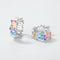 Irregular Color Zirconium Ear Studs Thick Plated Platinum 925 Plated