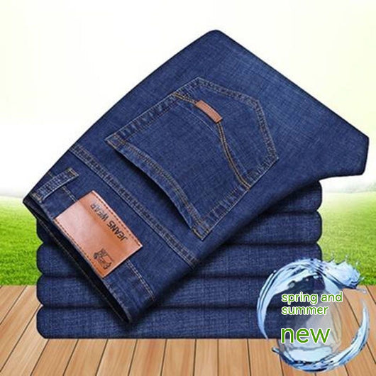 Pantalones Vaqueros Holgados Elásticos para Hombre - Corte Recto Casual - Image 8