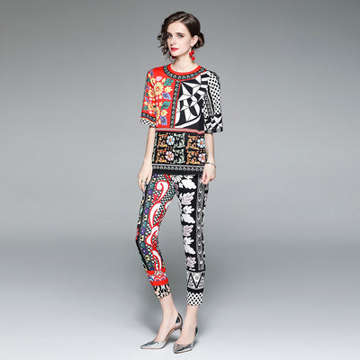 Conjunto Estampado de Moda Juvenil - Playera y Pantalón Corto - Image 3