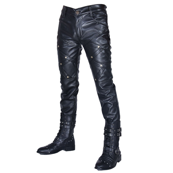 Pantalones de Cuero Ajustados con Cierre para Hombre - Otoño e Invierno - Image 3