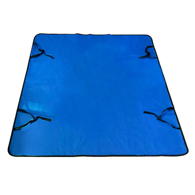 Pink car pet mat with white paw print and bone patterns, featuring black straps for securing to a rear seat. - Image 18