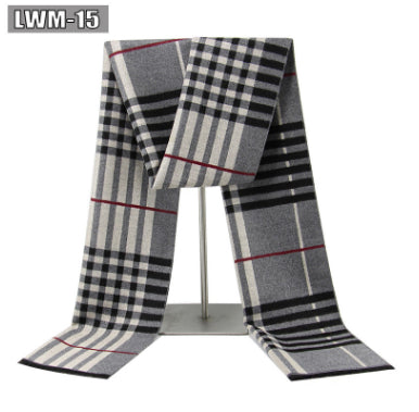 Bufanda de Cachemira Cuadros Hombre Estilo Europeo para Otoño e Invierno - Image 48