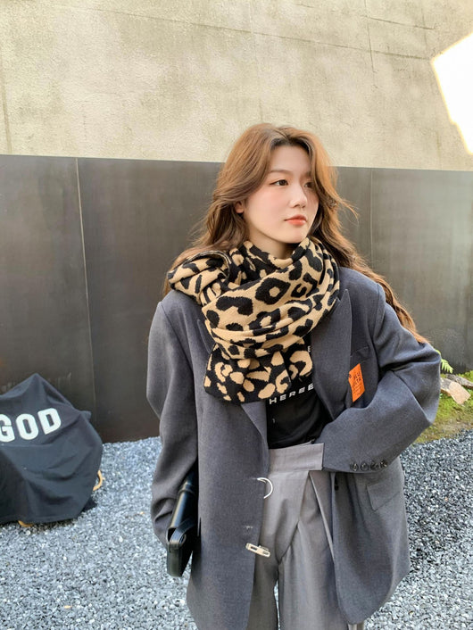 Bufanda Leopardo Moda Europa América - Cálida y Versátil para Mujer - Image 19