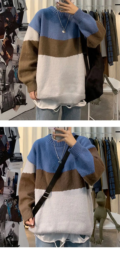 Suéter Holgado Estilo Hong Kong para Hombre - Diseño Coreano Moderno - Image 9