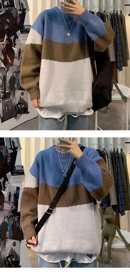 Suéter Holgado Estilo Hong Kong para Hombre - Diseño Coreano Moderno - Image 9