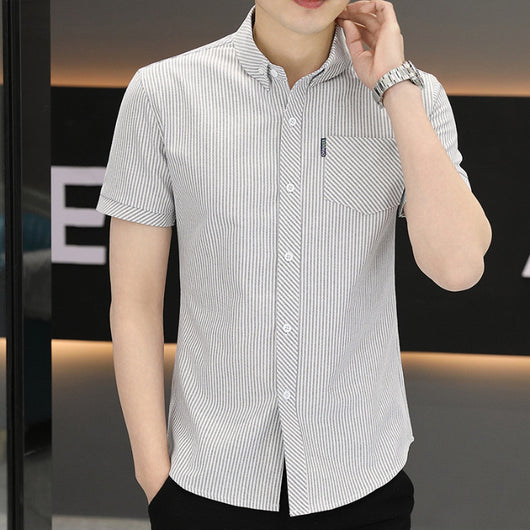 Camisa de Verano para Hombre a Rayas Resistente a Arrugas - Image 17