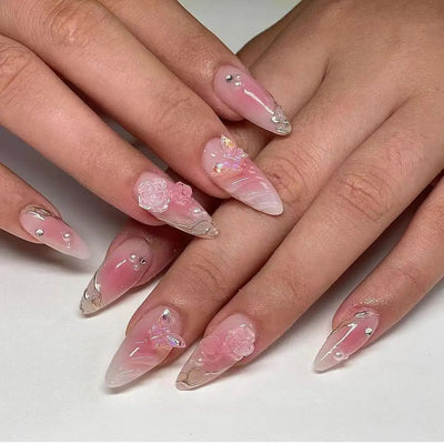 Uñas Postizas 3D con Relieve de Cristales - Diseño Sofisticado - Image 17