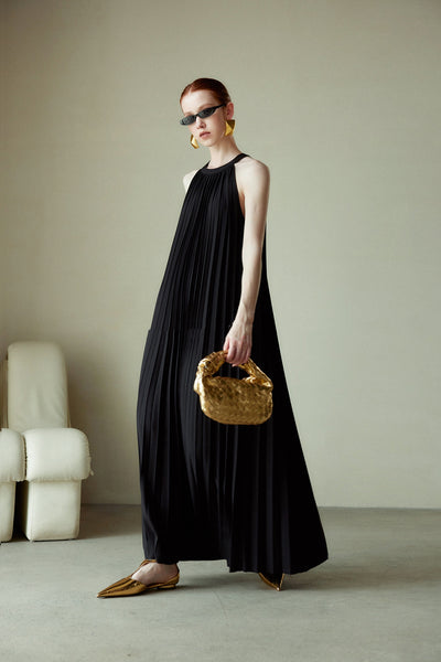 Vestido Halter Plisado Elegante para Festividades - Image 13