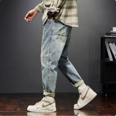 Pantalón Vaquero Harem Oversize Cintura Alta - Corte Recto Tres Cuartos - Image 11