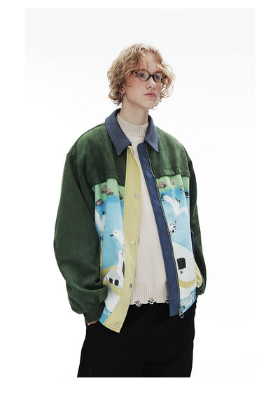 Chaqueta de Gamuza Estilo Retro Patchwork para Hombre - Image 16