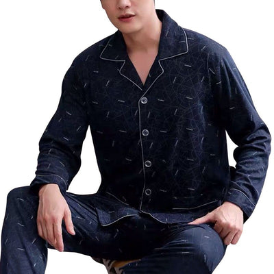 Pijama Hombre Manga Larga Cuadros Oversize Cómodo para Casa - Image 8